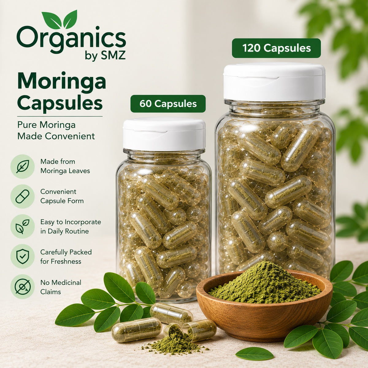 Moringa Capsules | Organics by SMZ